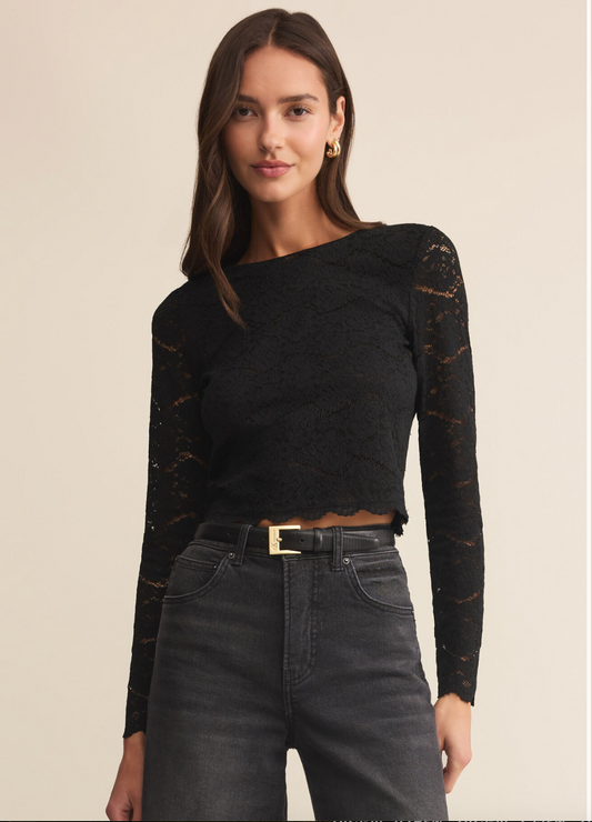 Aurora Lace Top in black