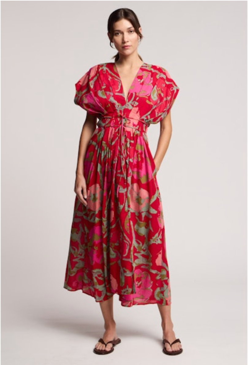 Leilani Dress in Red Multi