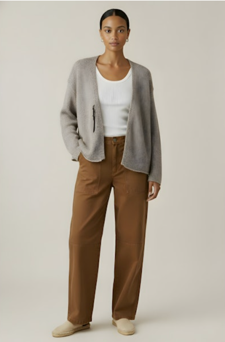 Quinnly Cardigan Sweater in Stone
