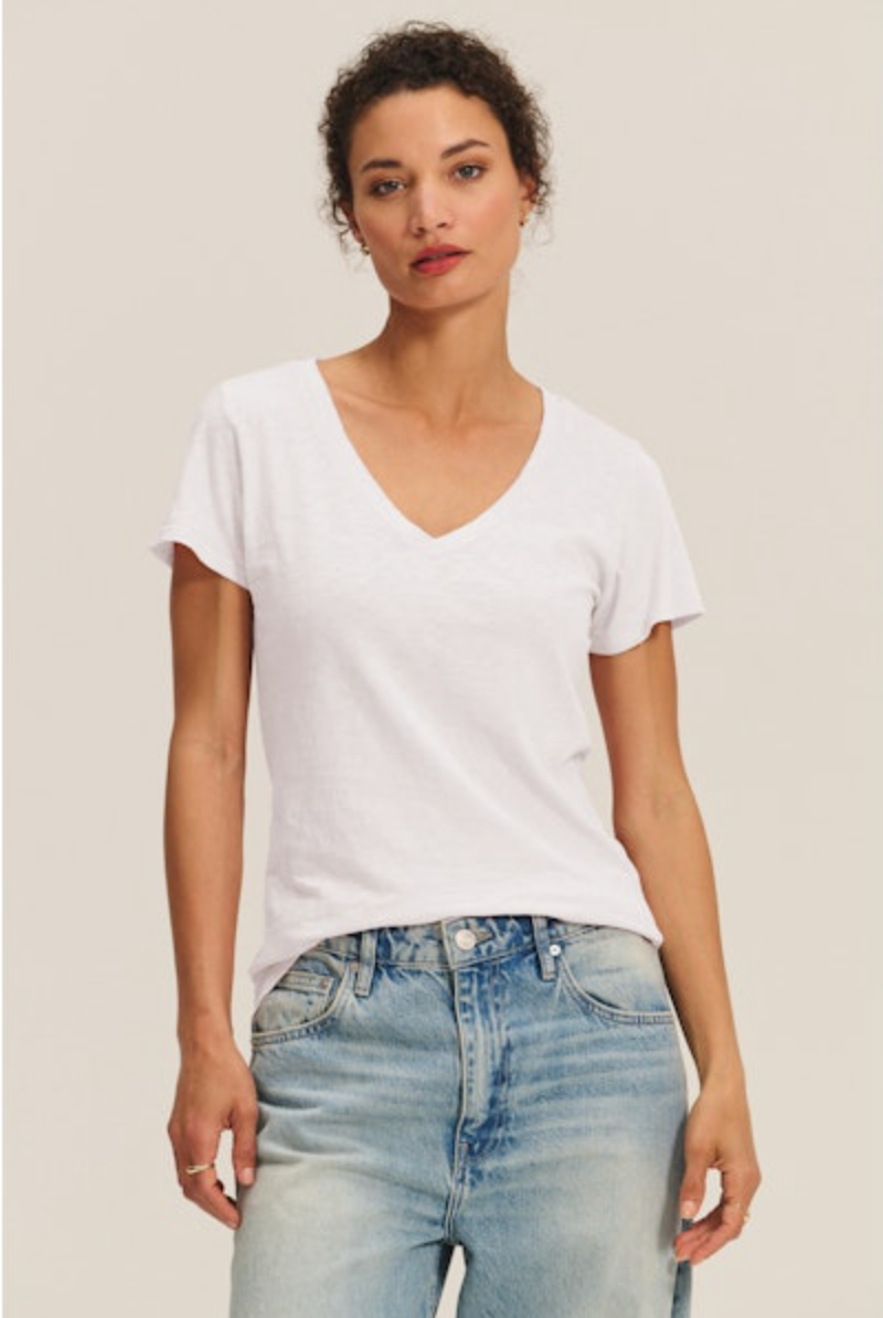 Lilith V Neck Tee in Navy or White