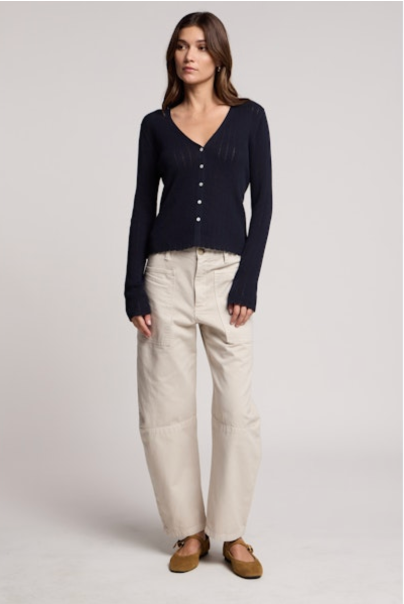 Ottilie Cardigan Sweater in Navy or Muslin