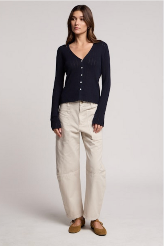 Ottilie Cardigan Sweater in Navy or Muslin
