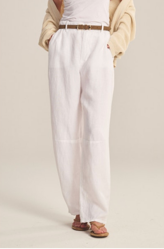 Velvet by Graham & Spencer Taylor Linen Pant In Navy or White
