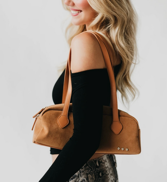 Sally Suede Barrel Shoulder Bag in 2 Colors
