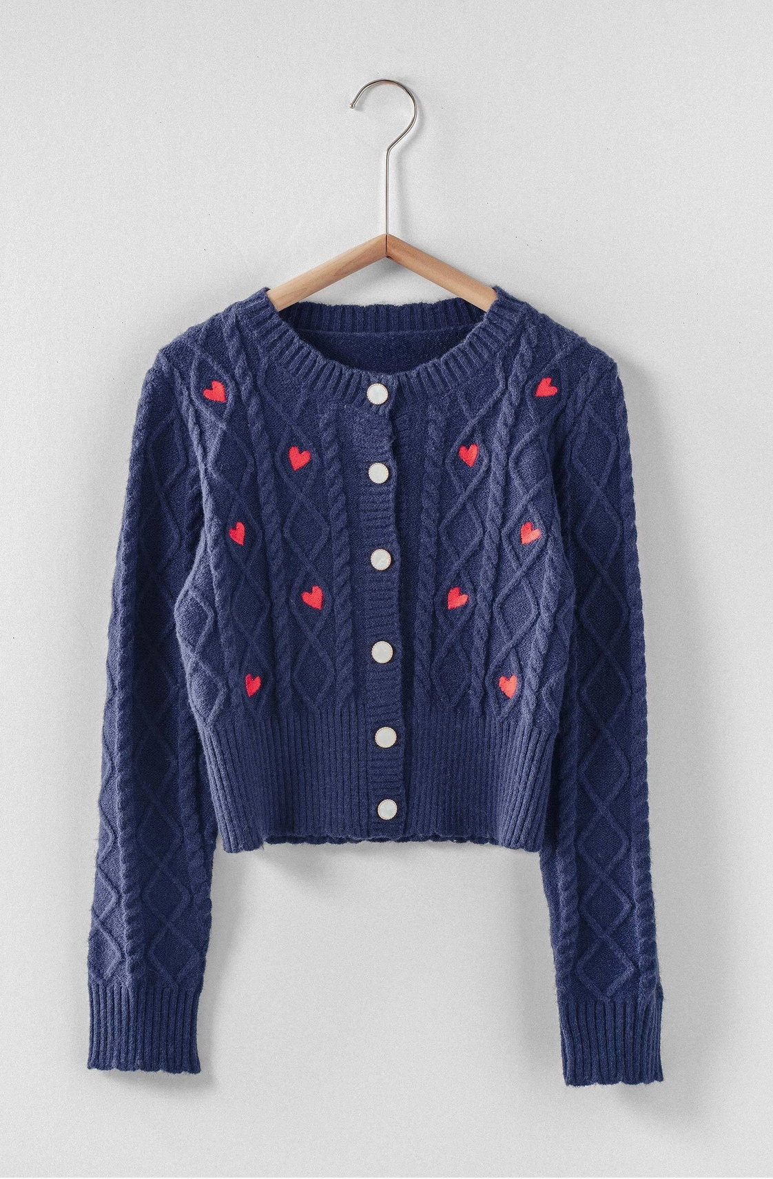 Cable Knit Heart Sweater
