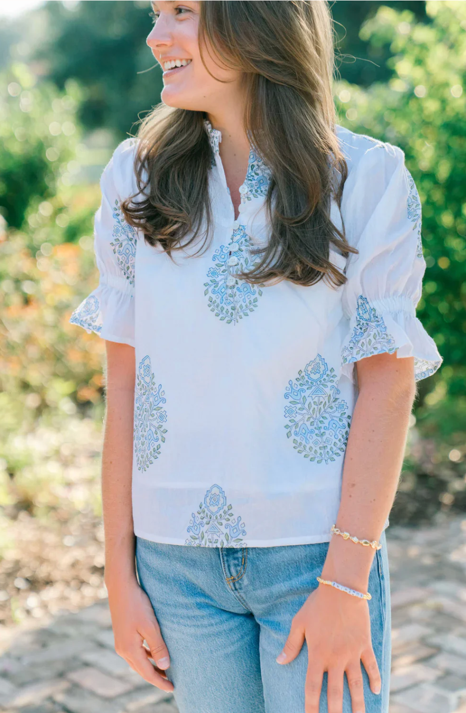 Ellie Blouse in Glacier