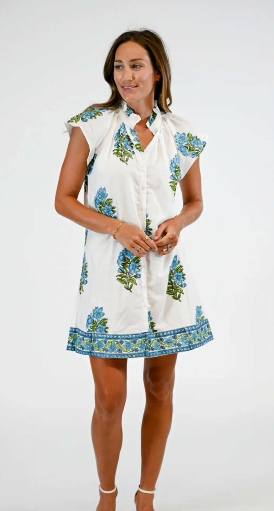 Lucia Mini Dress in Blue Hydrangea