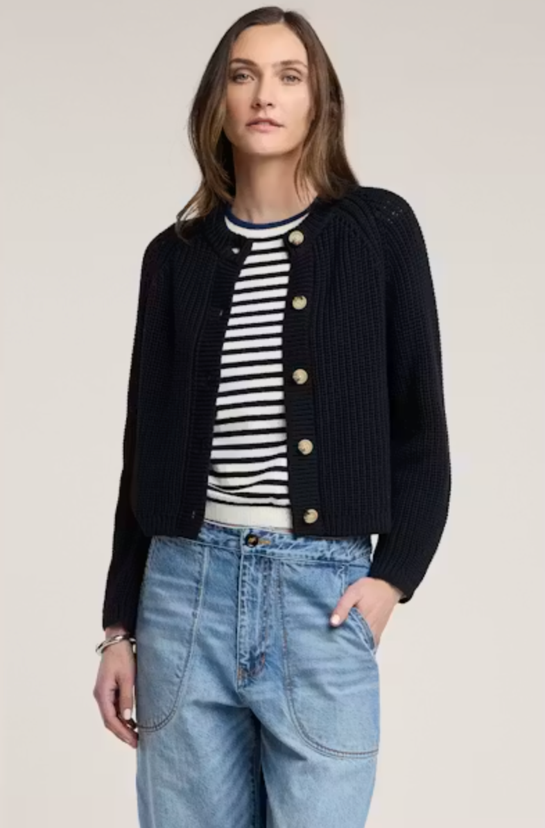 Velvet by Graham & Spencer Lisabeth Cardigan in Navy Blue