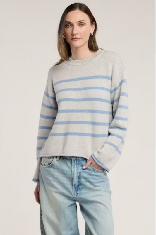 Lucia Crew Neck Sweater in LIght Heather Grey