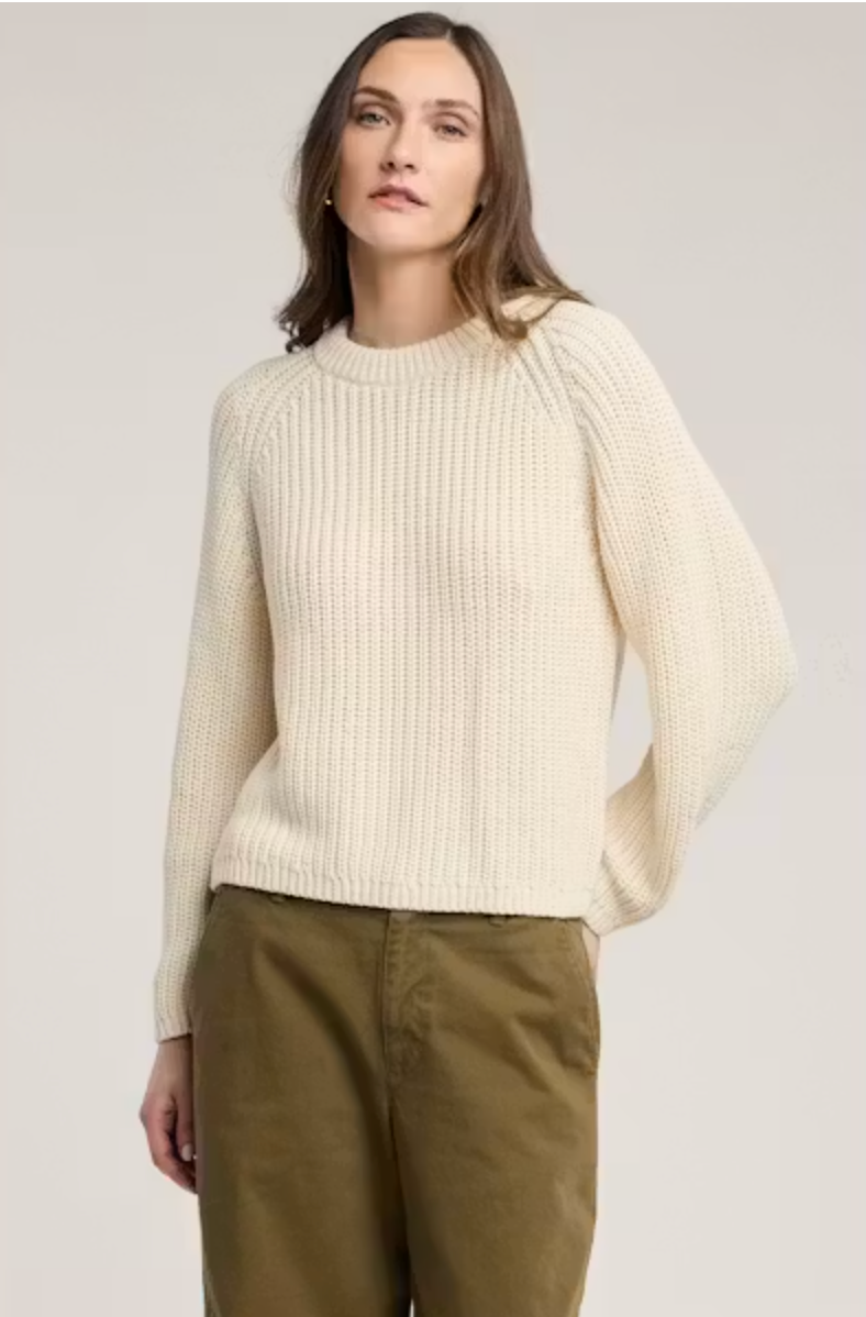 Velvet by Graham & Spencer Ember Crew Neck Sweater in Ivory