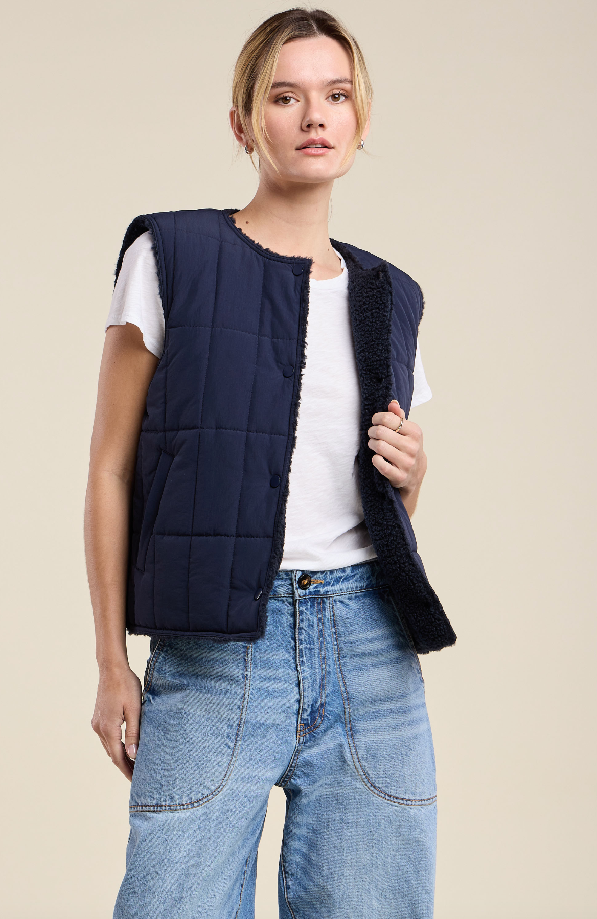 Velvet by Graham & Spencer Onyx Vest in Navy