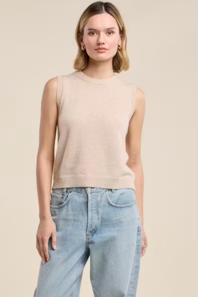 Velvet by Graham & Spencer Ivana Cashmere Shell in Oat