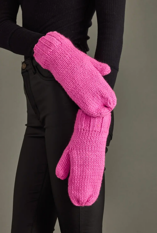 Pink Knit Mittens