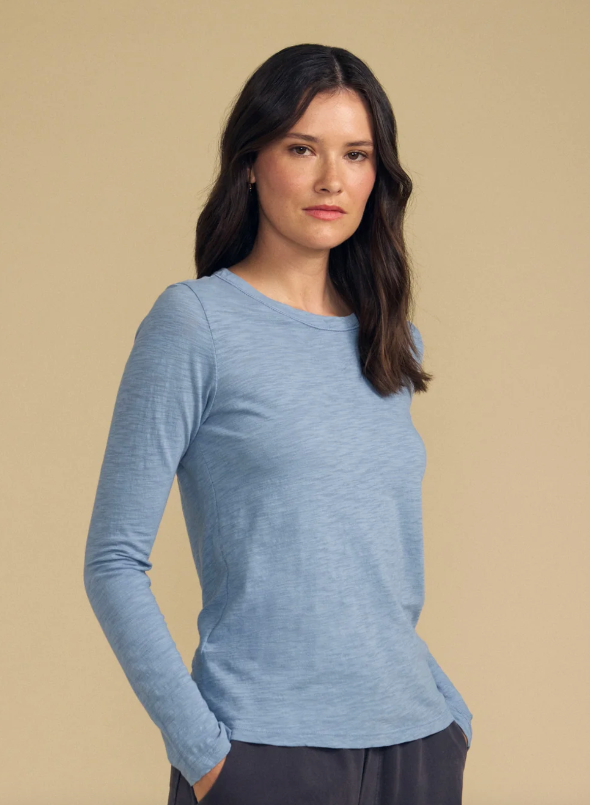 Velvet by Graham & Spencer Lizzie Long Sleeve Tee in Sail