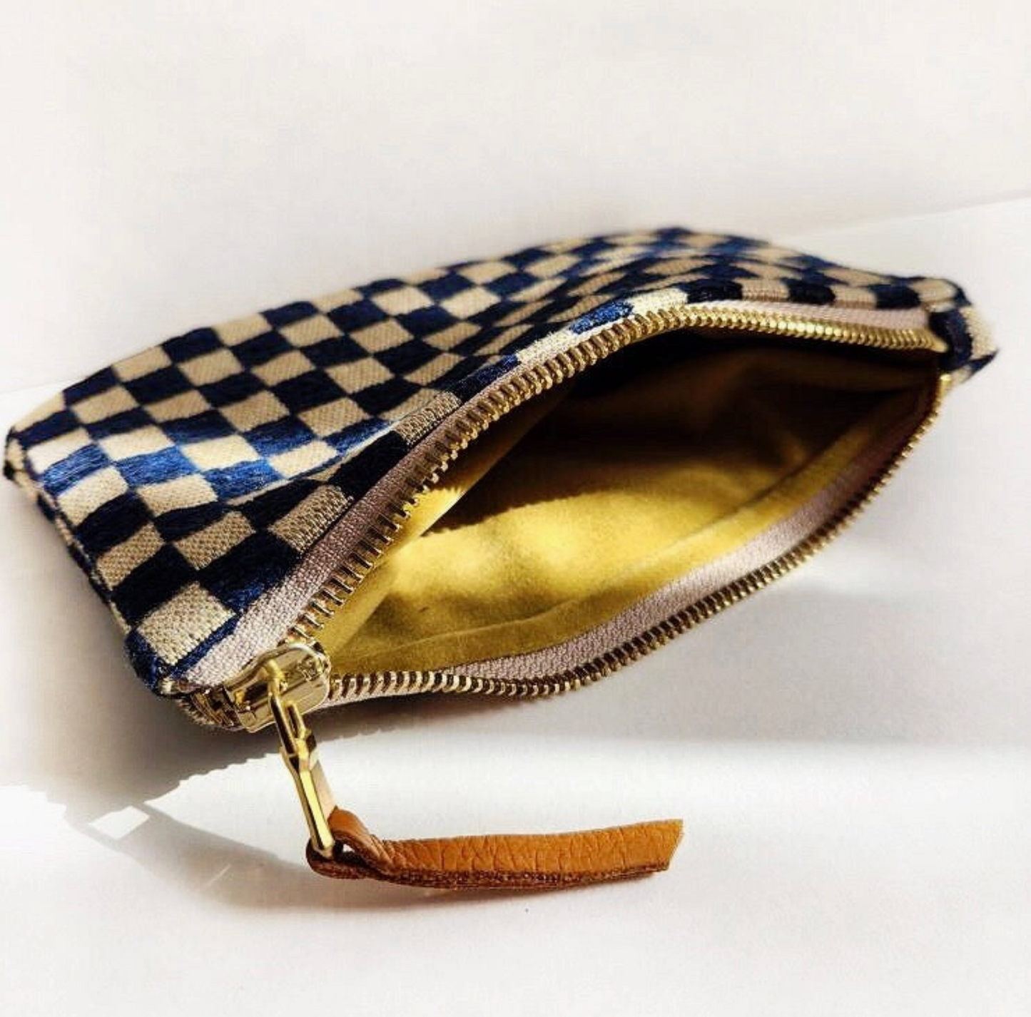 Navy and Cream Mini Pouch