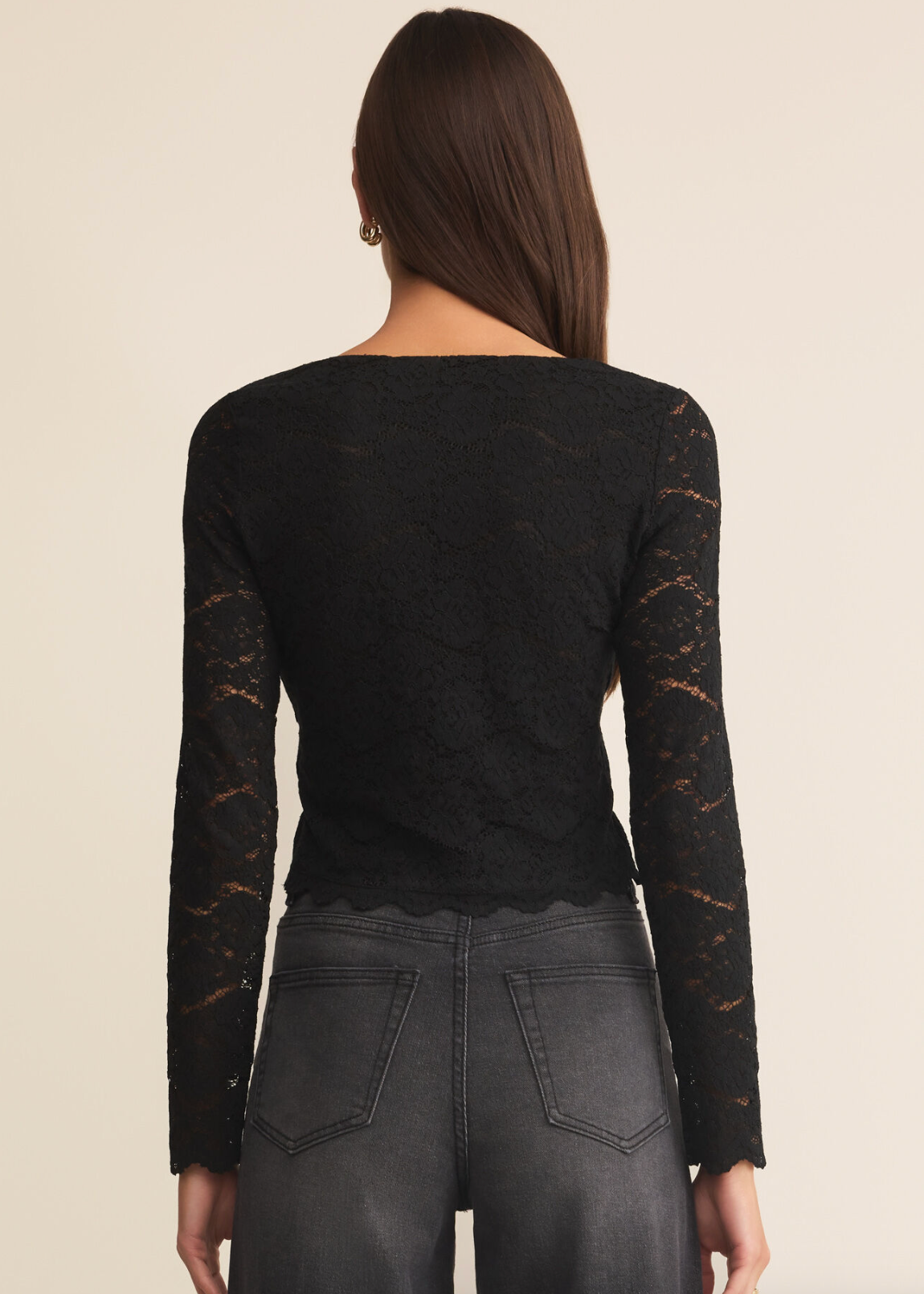 Aurora Lace Top in black