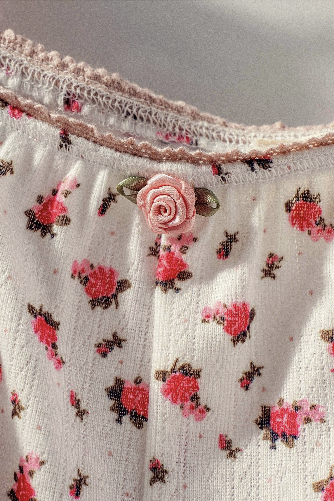 Rose Print Wide Leg Lounge Pants