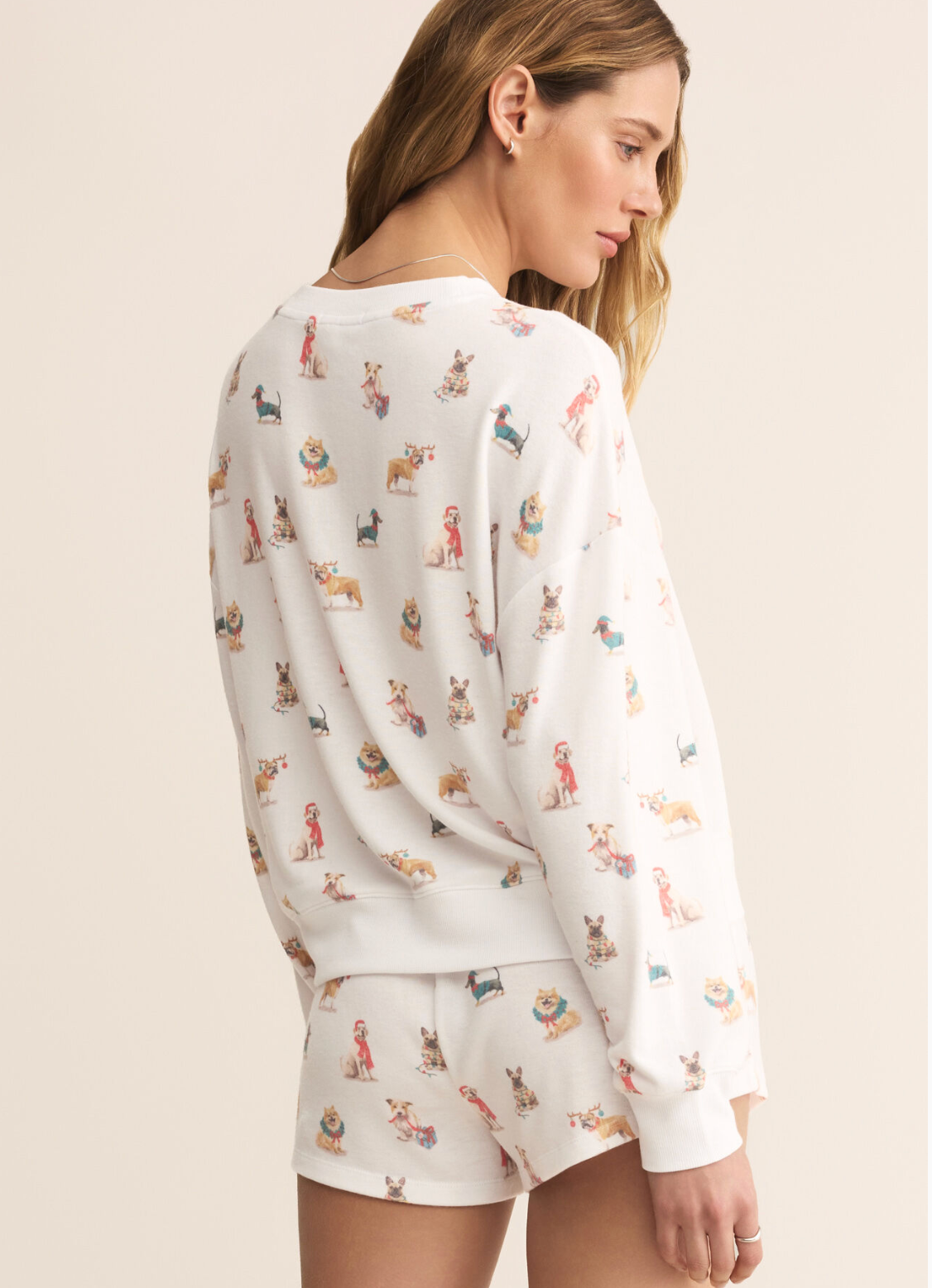 Cozy Up Pup LS Top in White