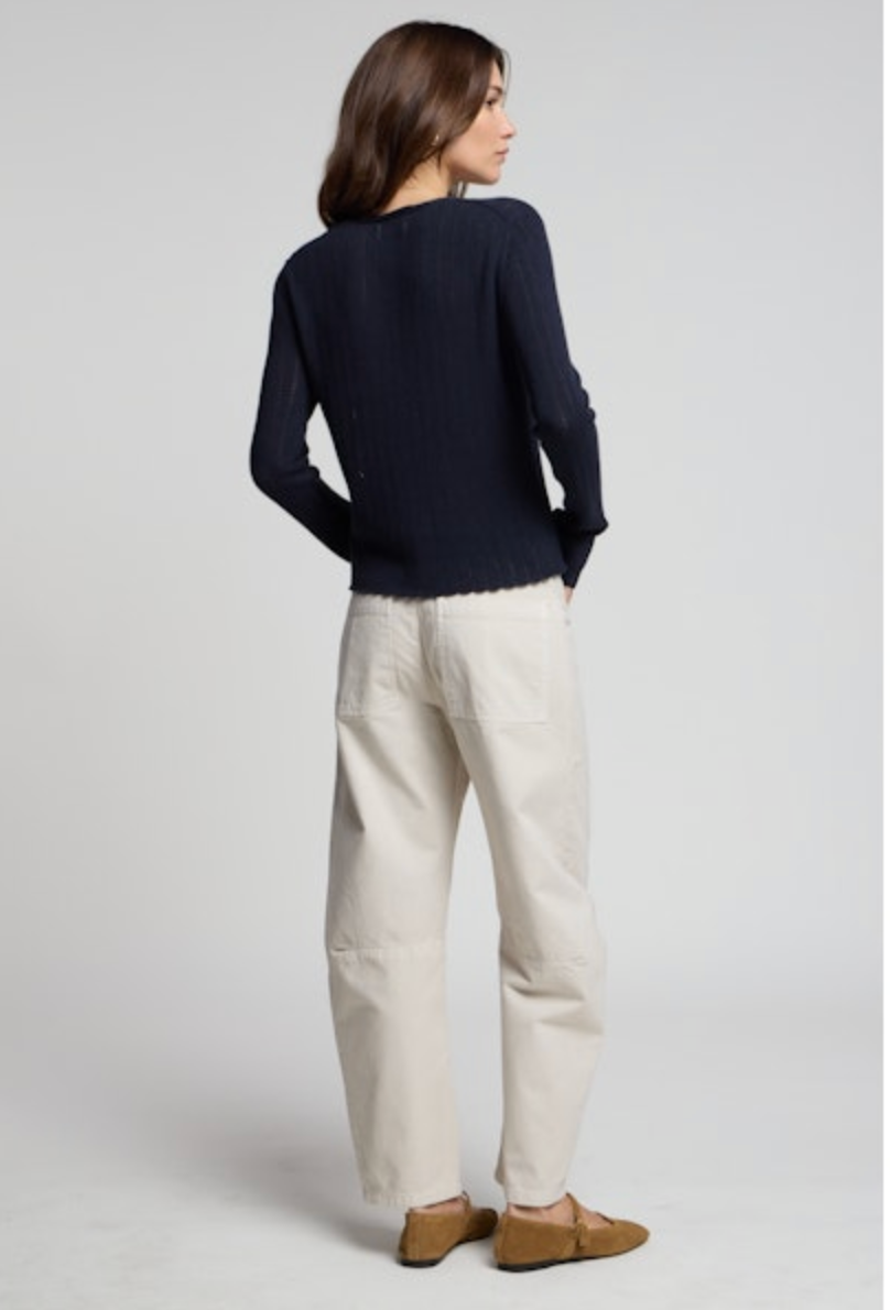 Ottilie Cardigan Sweater in Navy or Muslin