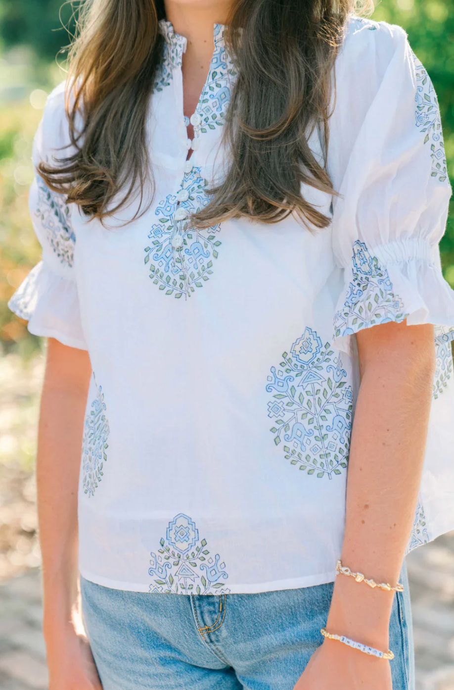 Ellie Blouse in Glacier