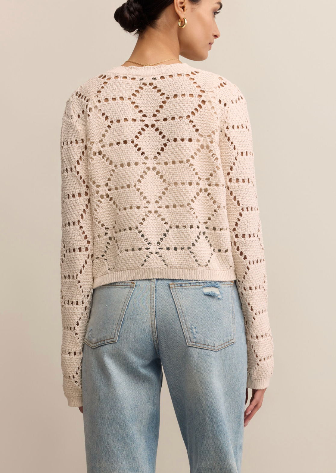 Rosalyn Cardigan Sweater in Crystal