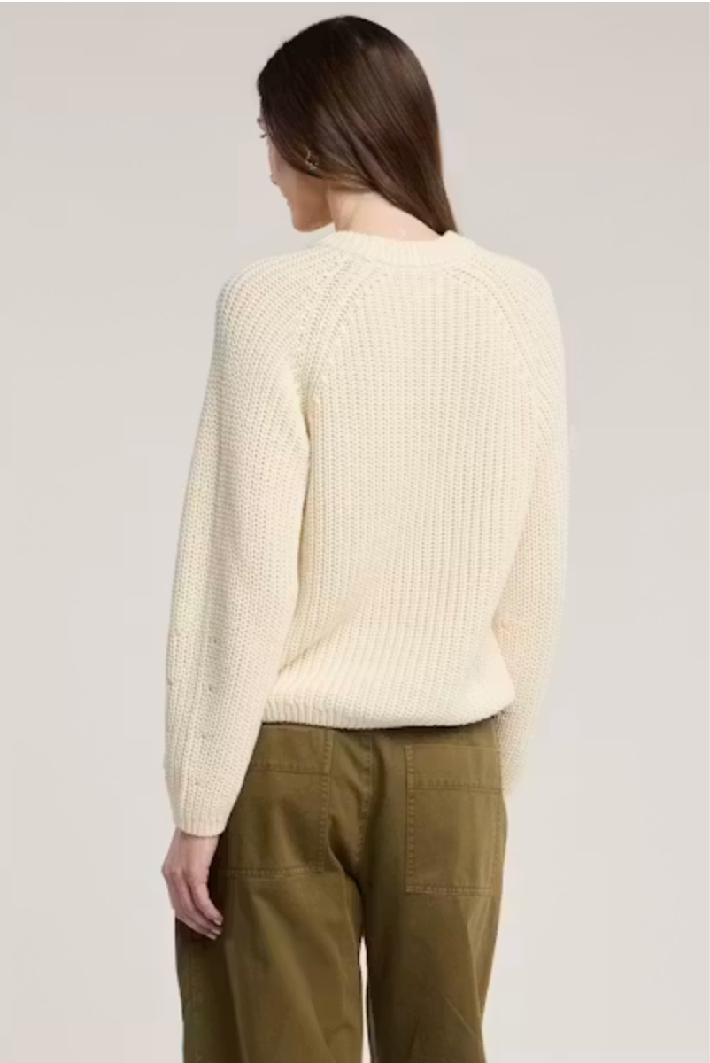 Velvet by Graham & Spencer Ember Crew Neck Sweater in Ivory