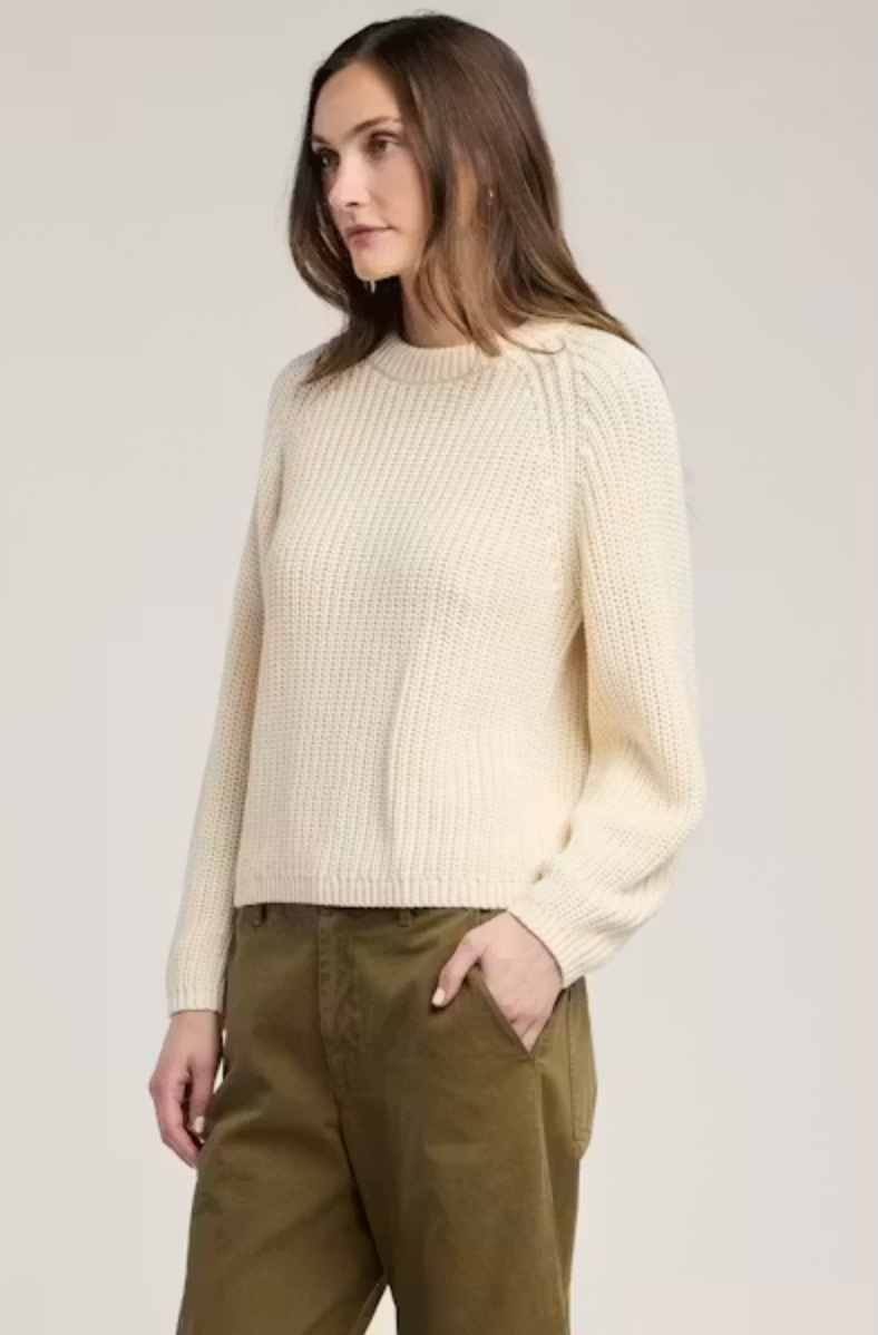 Velvet by Graham & Spencer Ember Crew Neck Sweater in Ivory