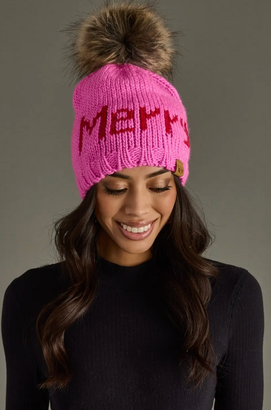 Pink Merry Pom Hat