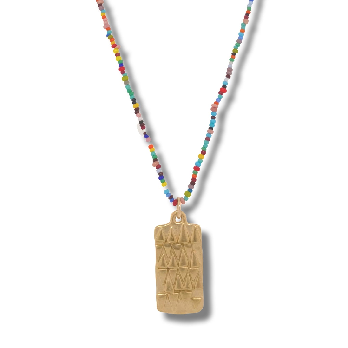 Tribal Vertical Necklace on Multicolor Beads | Nalu | Nantucket