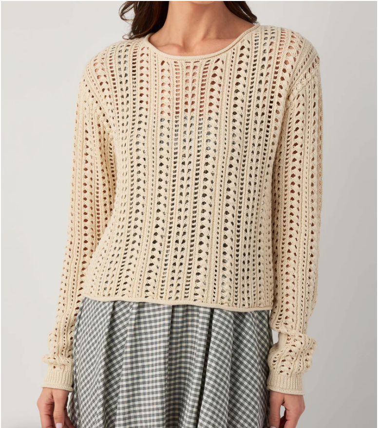 Upland Crochet Sweater in Island Coconut