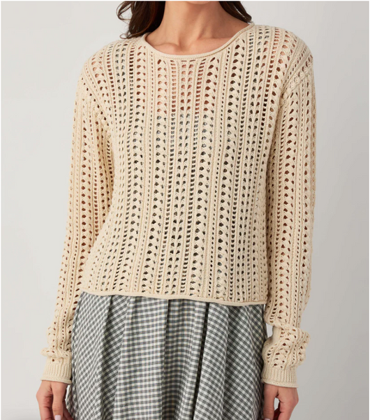 Upland Crochet Sweater in Island Coconut