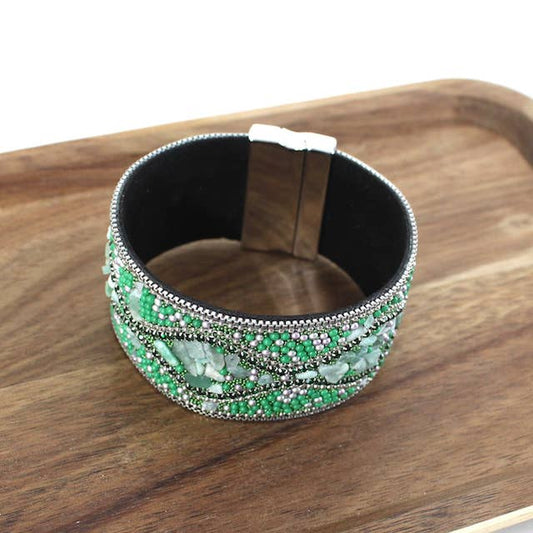 Beaded Bracelet Silver/Green
