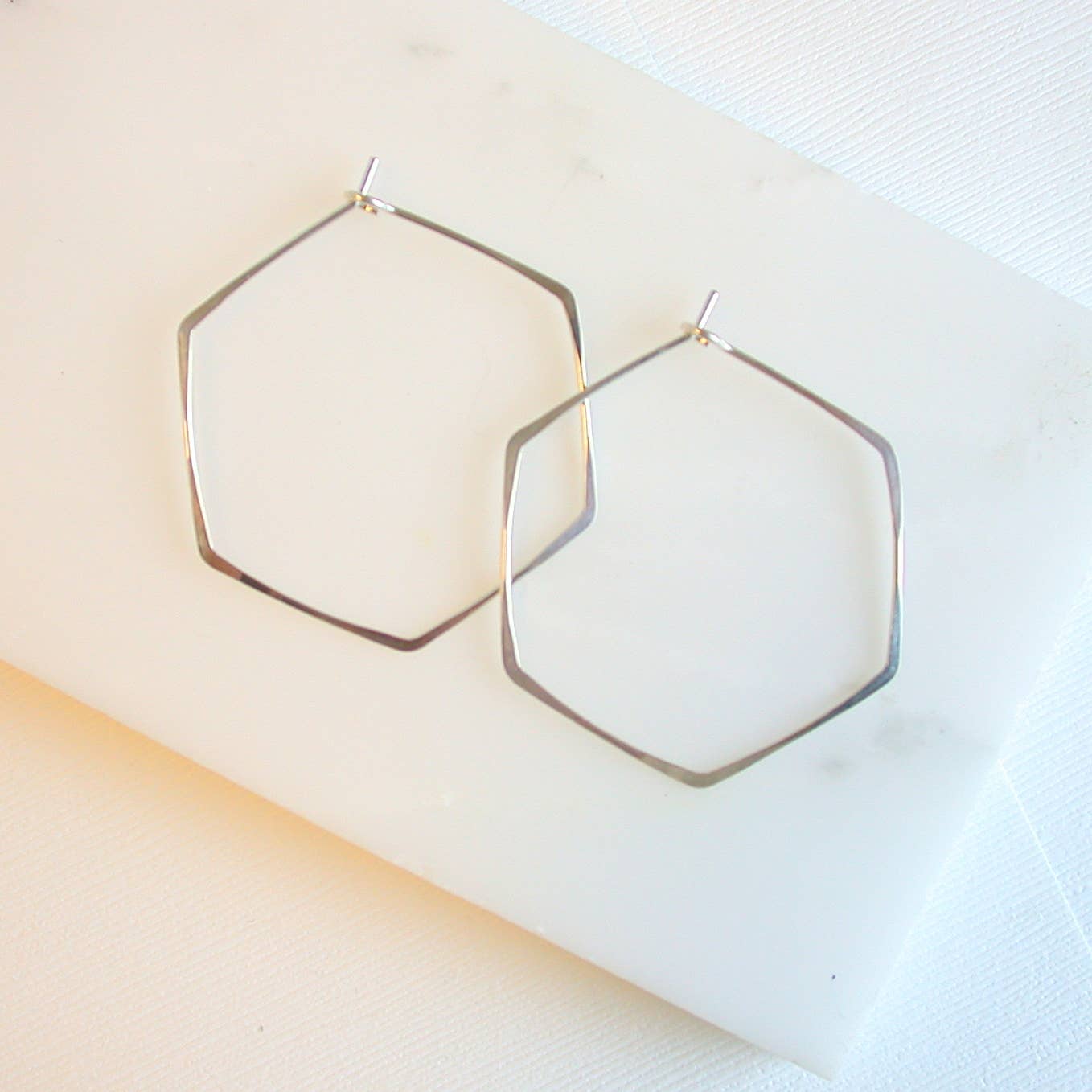 Linda Trent Hexagon Hoop Earring 2.5" (2 options)