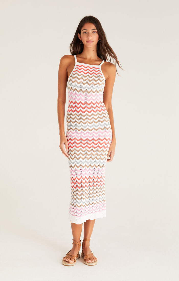 Z Supply Camille Stripe Crochet Dress Multi