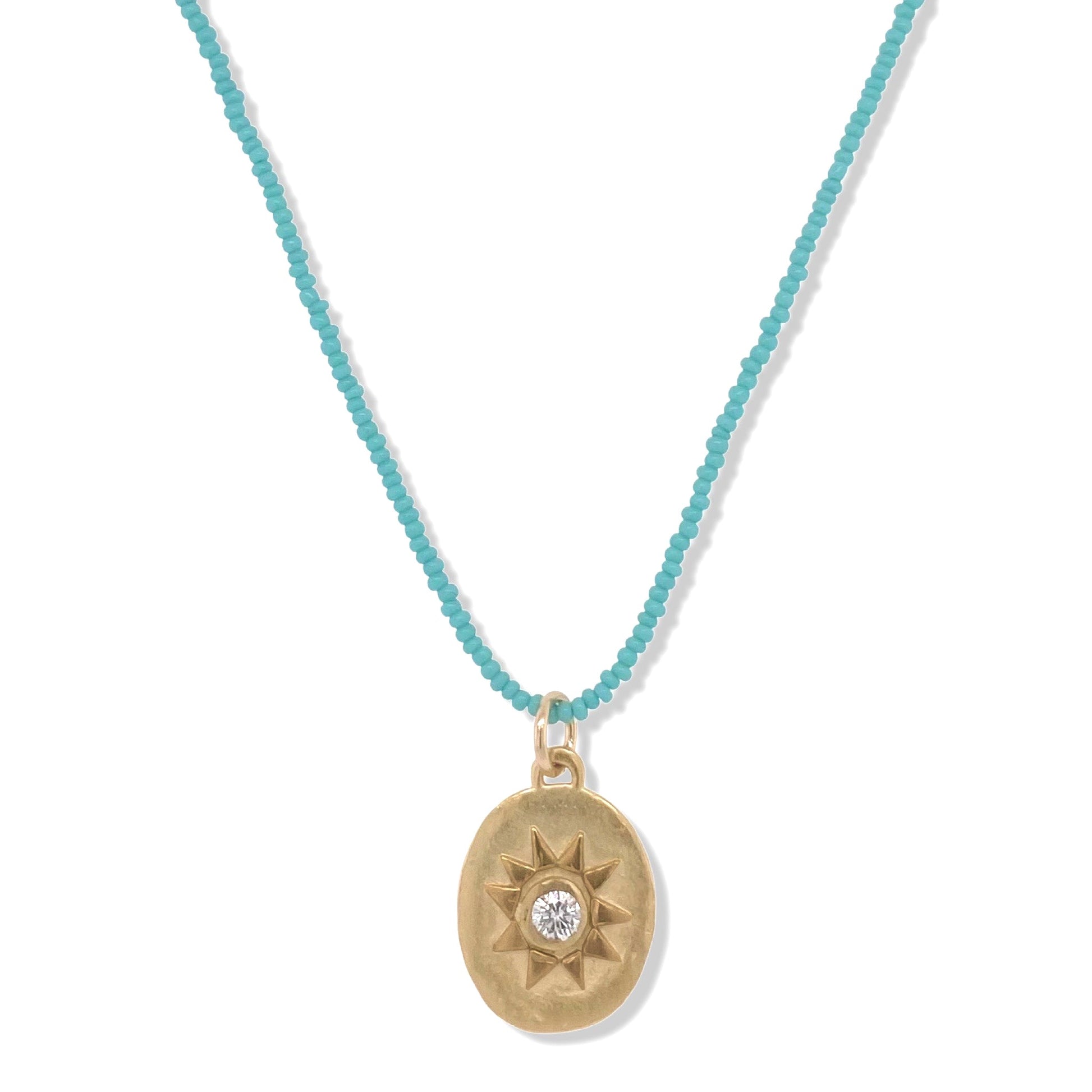 Selena Necklace in Gold on Turquoise beads | Nalu | Nantucket
