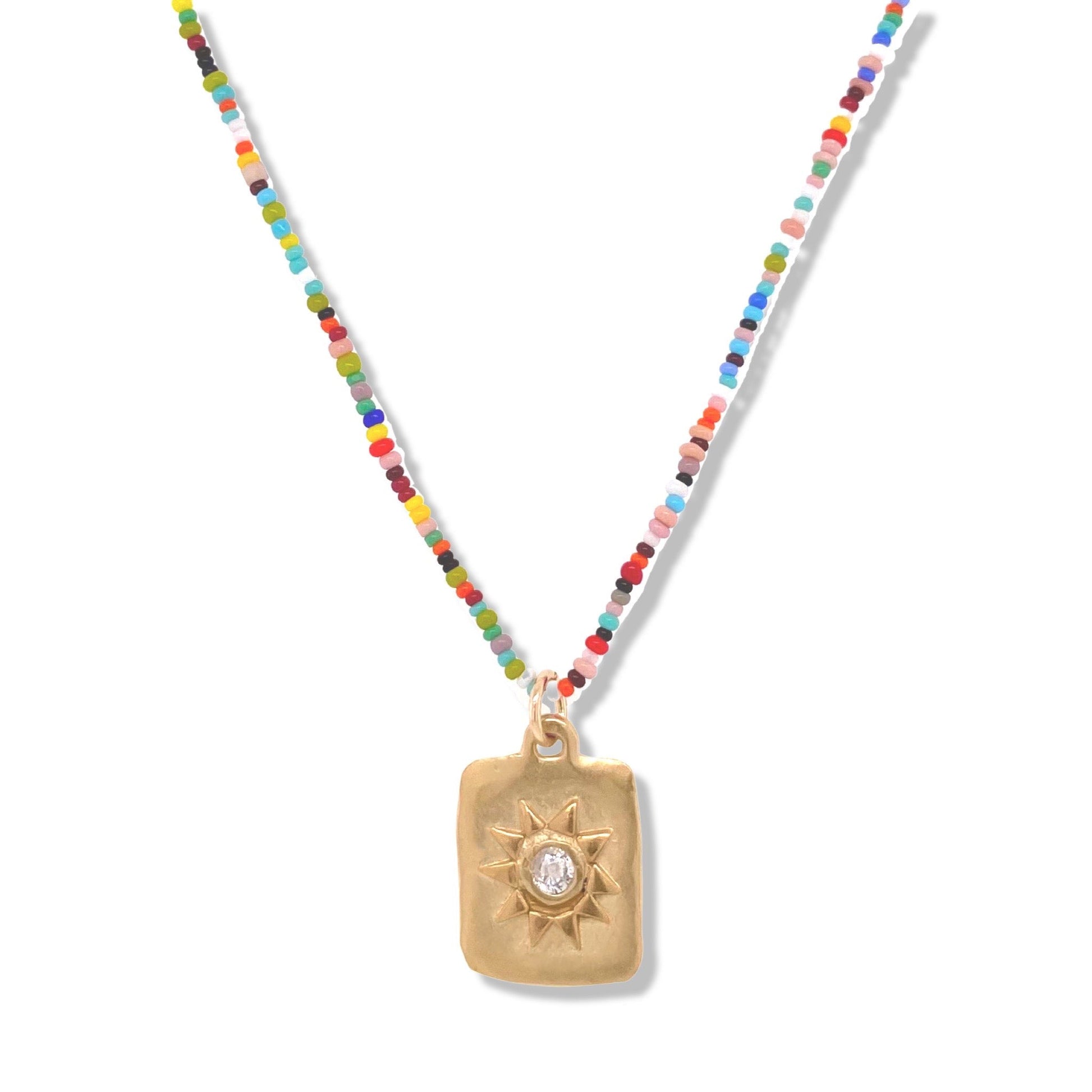 Ash Necklace in Gold on multi color beads | Nalu | Nantucket