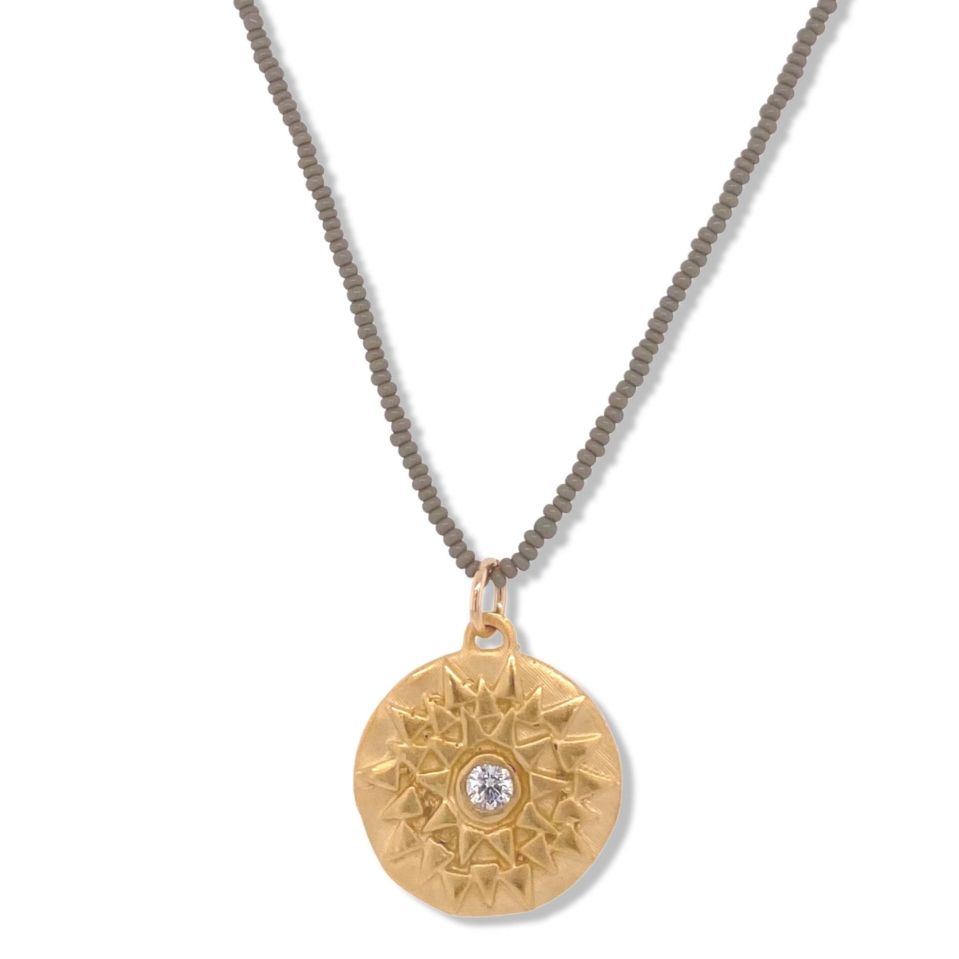 Kha Necklace in Gold on Charcoal Beads | Nalu | Nantucket