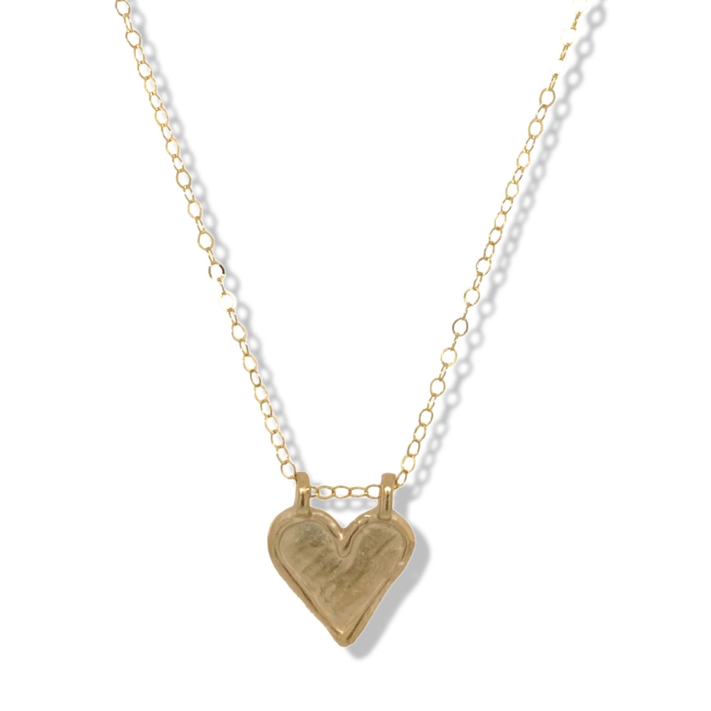 Large Heart Charm Necklace In Gold | Nalu | Nantucket