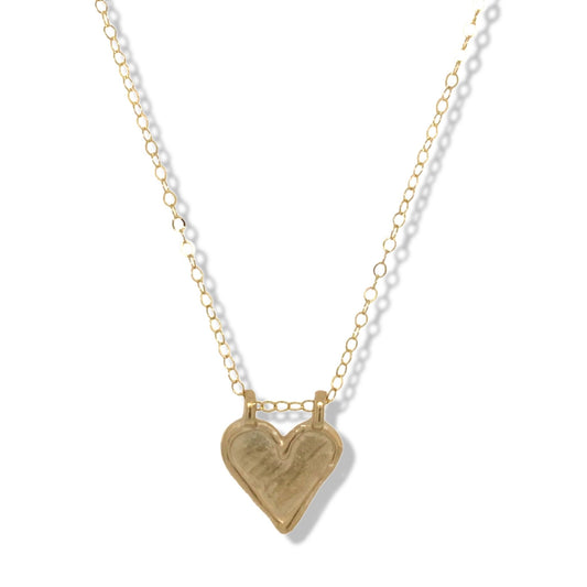 Large Heart Charm Necklace In Gold | Nalu | Nantucket