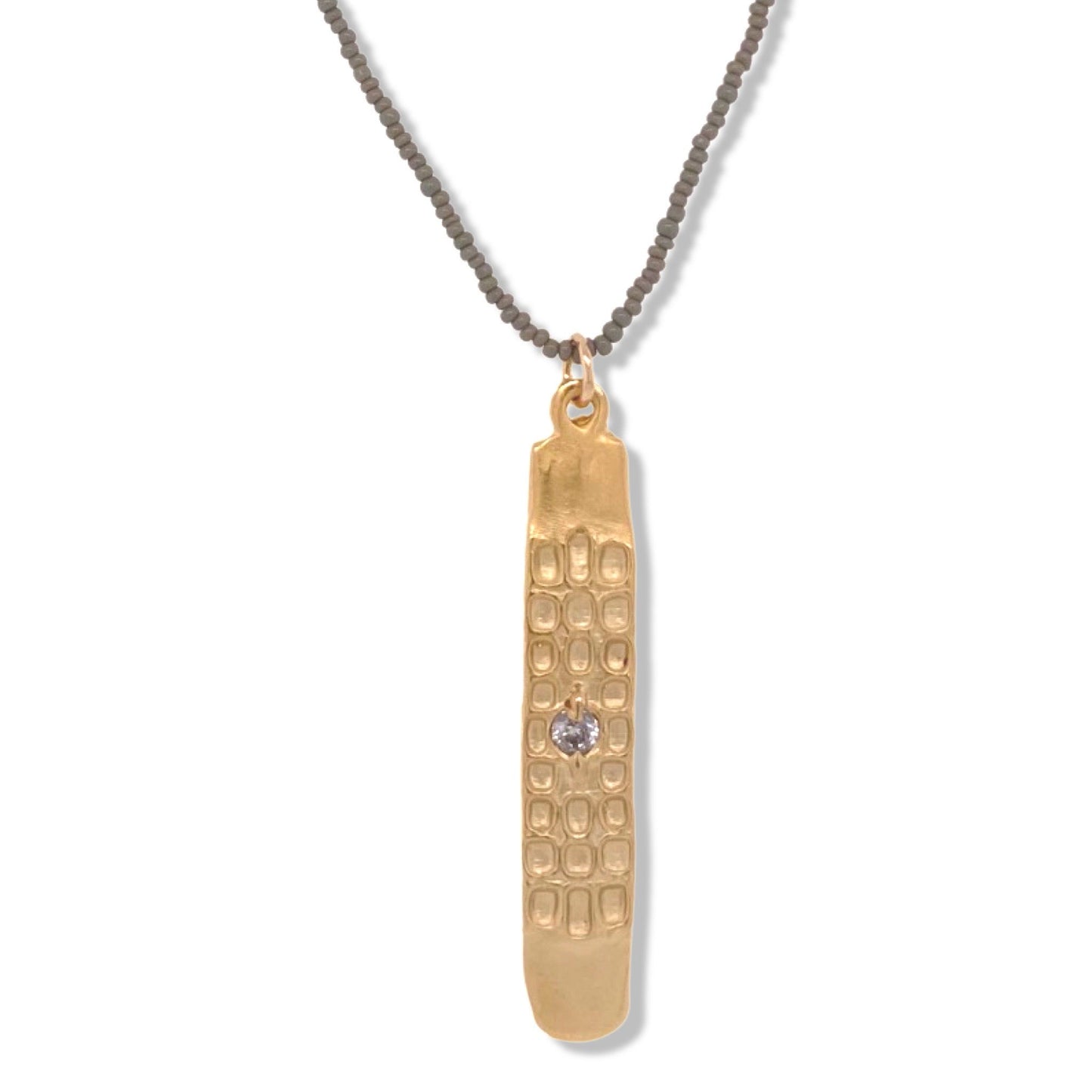 Miya Imprint Necklace in Gold On Charcoal Beads | Nalu | Nantucket