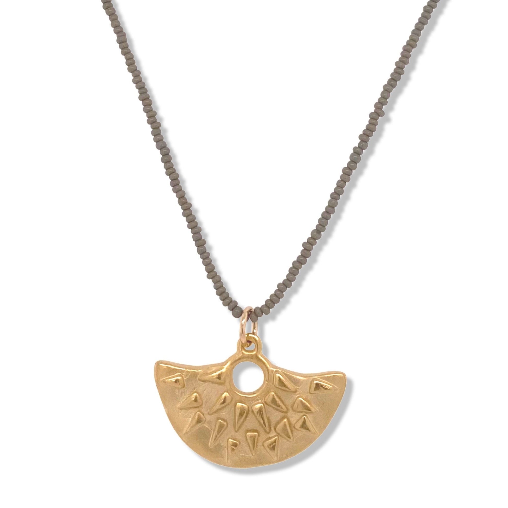 Nova Necklace in Gold on Charcoal Beads | Nalu | Nantucket